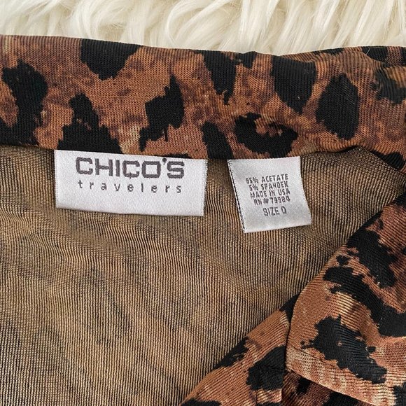 Chico's Travelers Two Piece Animal Print Jacket - Picture 6 of 7